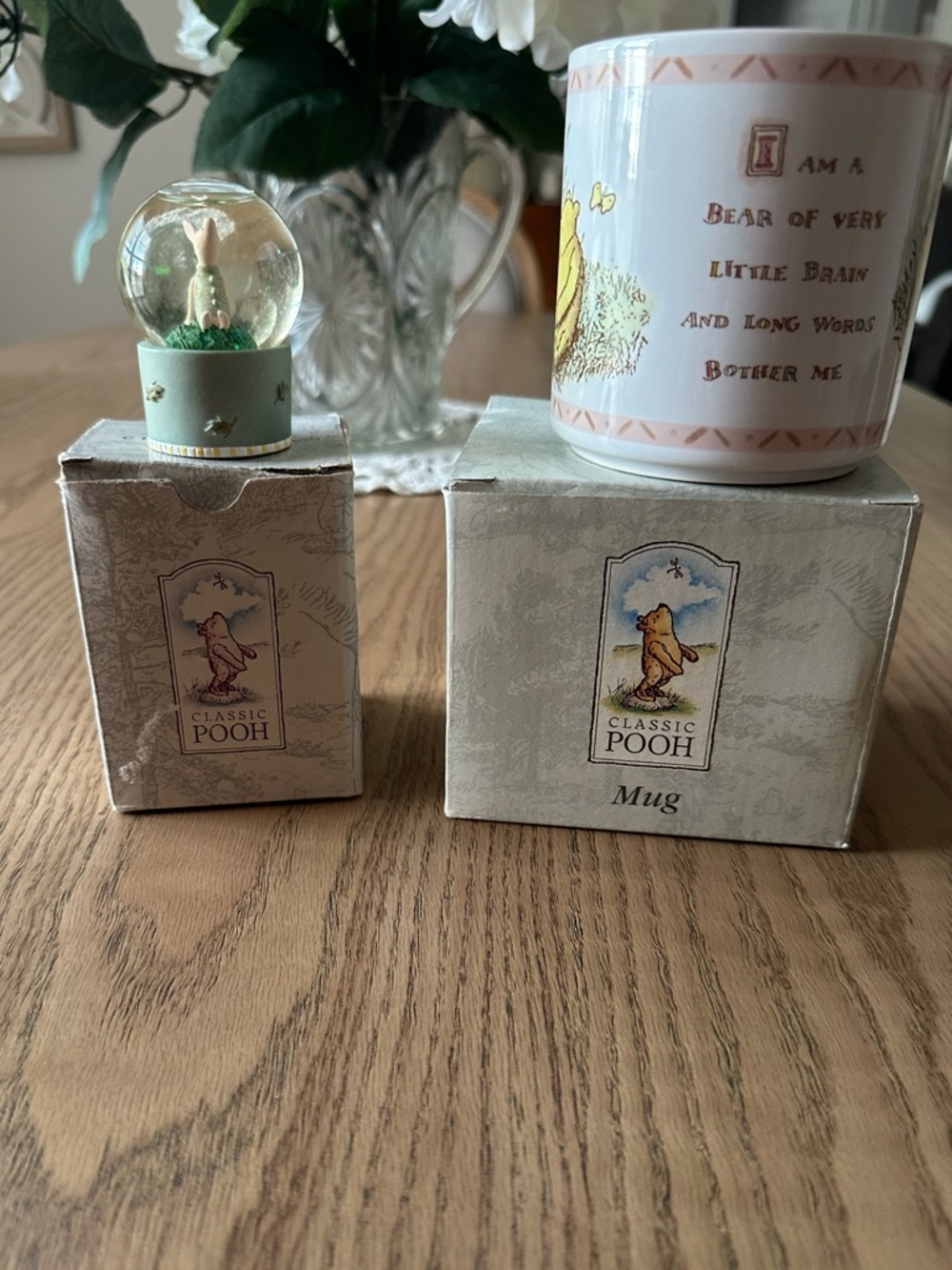 Ceramic Mug and Snow Globe Set - White and Cream Winnie The Pooh